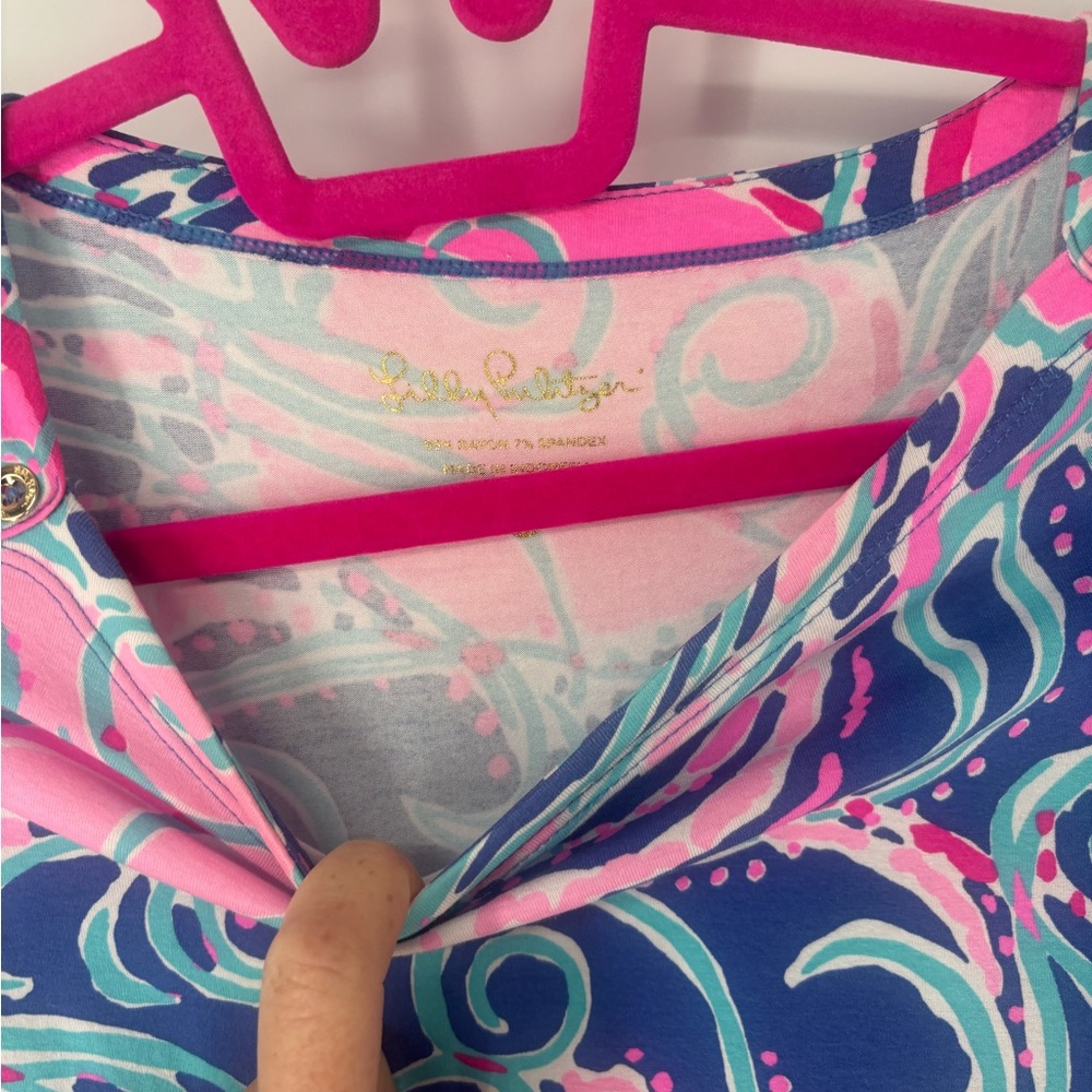 Lilly Pulitzer Colorful 3/4 Sleeve Mini Shirt Dress - Picture 5 of 7